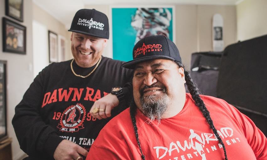 One half of South Auckland hip hop label Dawn Raid, Danny 'Brotha D' Leaosavai'i (Right) now works with local charity The Cause Collective. Photo: Supplied