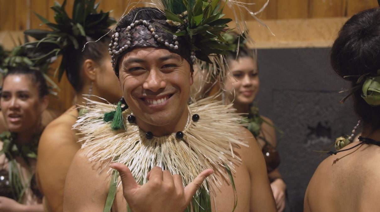 Te Maeva Nui NZ 2021 - pictured is host and performer Johnson Raela. Photo: Tagata Pasifika