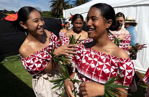 Avondale College Niuean Performers back stage. Photo: ASB Polyfest