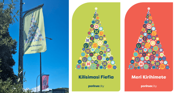 Festive greetings will be on show on flags in 11 Pacific languages in Porirua for the Christmas season