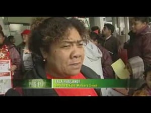 Cleaners march Auckland June 2009 Tagata Pasifika TVNZ