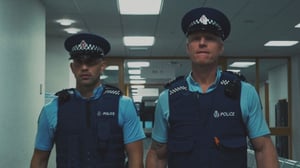 Auckland policemen celebrate Te epetoma o te reo Māori Kuki Airani