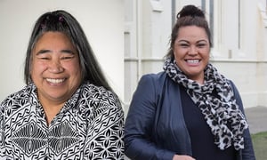 Dunedin City Councillor Marie Laufiso (left) and City Councillor for the Oamaru Ward in the Waitaki district, Hana Halalele (right)