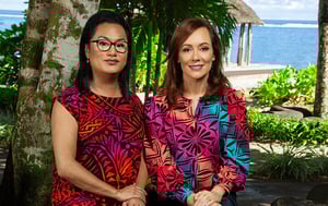 L-R Inter-disciplinary artist Yuki Kihara and Paradise Camp curator, Natalie King Photo: Evotia Tamua