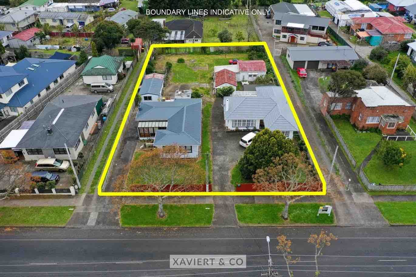 This south auckland property on Vine St sold for $2.343 million, a record for Māngere East. (Photo: supplied; additional design: Tina Tiller)