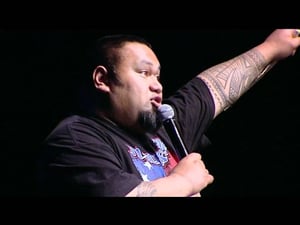 Tofiga Fepulea’i in a solo stand up show