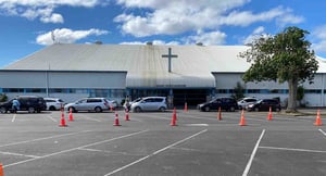A pop-up testing centre at the Samoa AOG Church in Māngere, run by SouthSeas. Photo: John Pulu, Tagata Pasifika