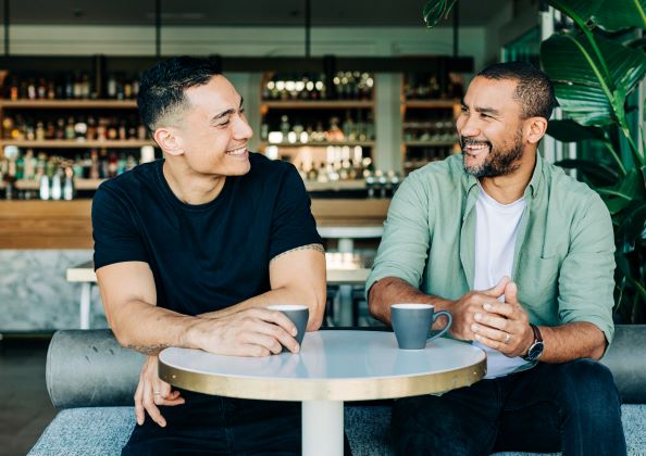 Uelese (Wallace) Mua with Gareth Stewart, Executive Chef for Nourish Group.