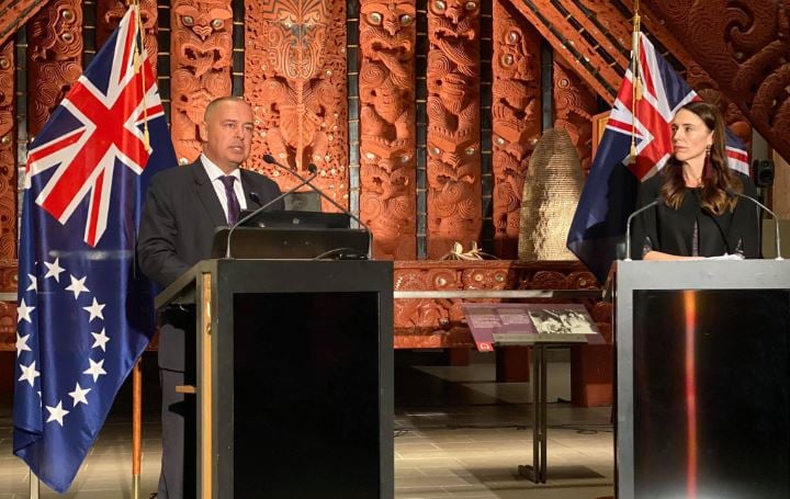 Cook Islands PM Mark Brown and NZ PM Jacinda Ardern. Photo: John Pulu, Tagata Pasifika.