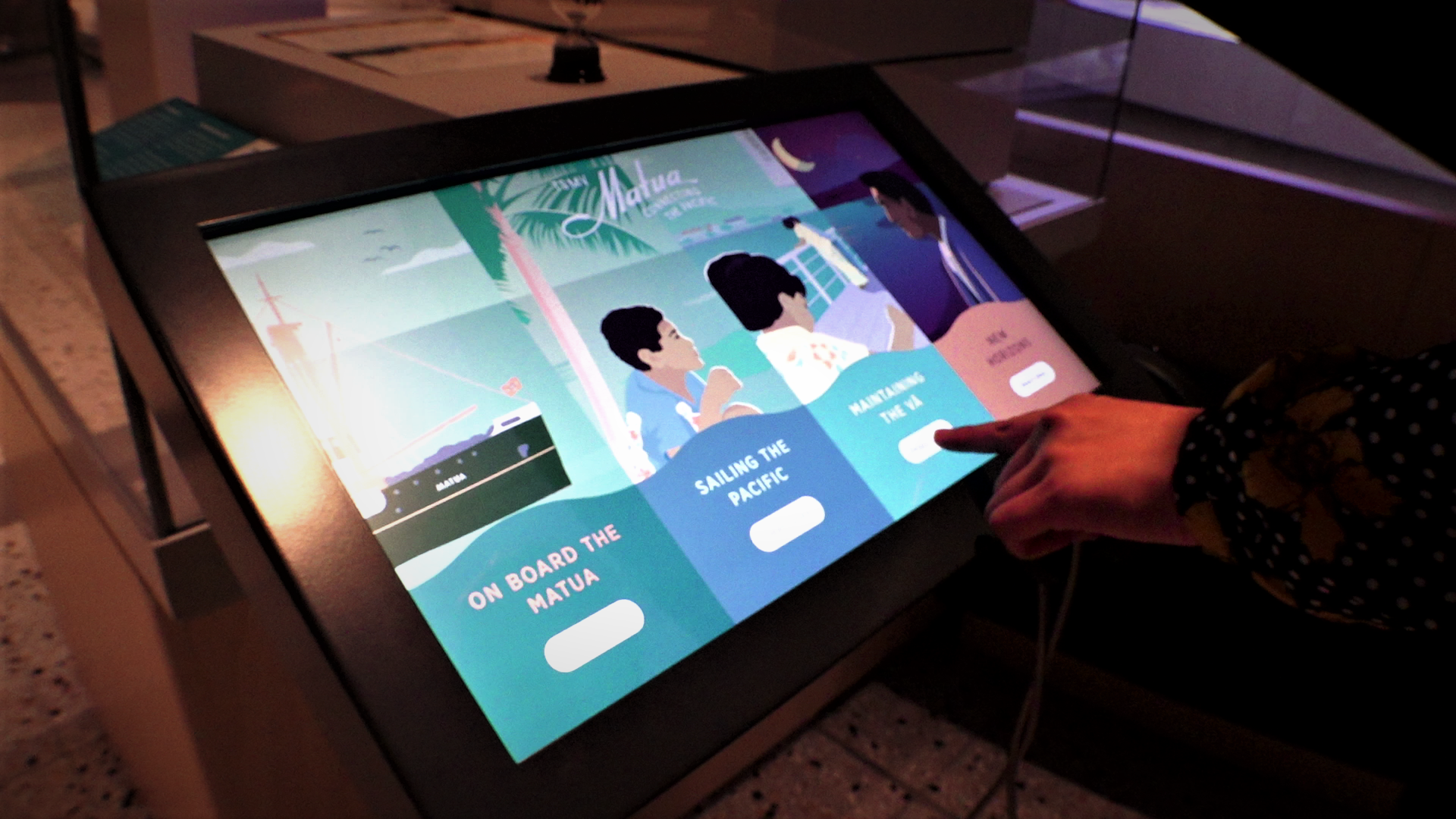 Made by Phantom Group, the digital interactive explores the lives of three Pacific people who sailed aboard the TSMV Matua