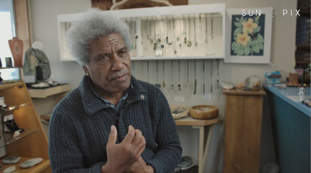Solomon Islander Pounamu carver