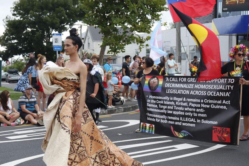 Shaneel Lal at the 2021 Auckland Pride March. Photo: Supplied