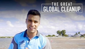 Pita Taufatofua joins Hollywood stars for the Great Global Clean Up