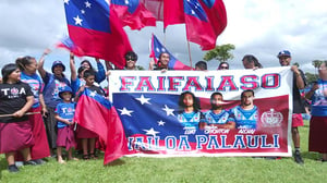 Family of Toa Samoa player Stephen Crichton attend fan day in Mangere