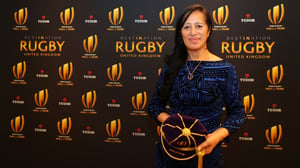 Anne Fatialofa collects cap for late husband, World Rugby Hall of Fame Inductee Papali’itele Peter Fatialofa