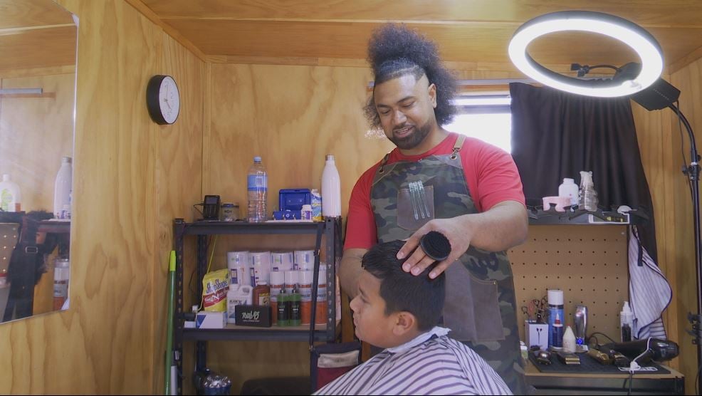 Tongan barber Tame Taufa of Tame X Barber in Kaitaia, Northland
