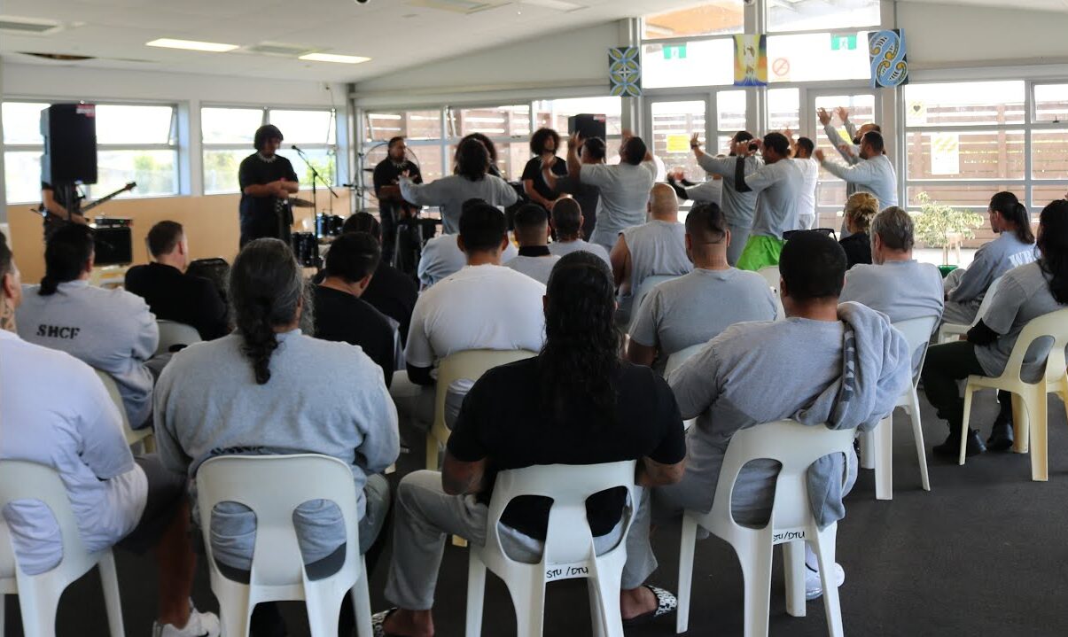 Polynesian metal band Shepherds Reign performs at Spring Hill Prison