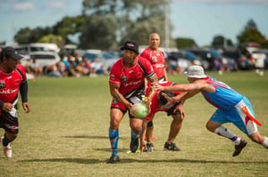 tag football RL Legend Ruben Wiki playing for Counties Manukau Cyclones 35s Men’s Tag Team Counties Manukau Cyclones 35s Men’s teams. Photo: Supplied