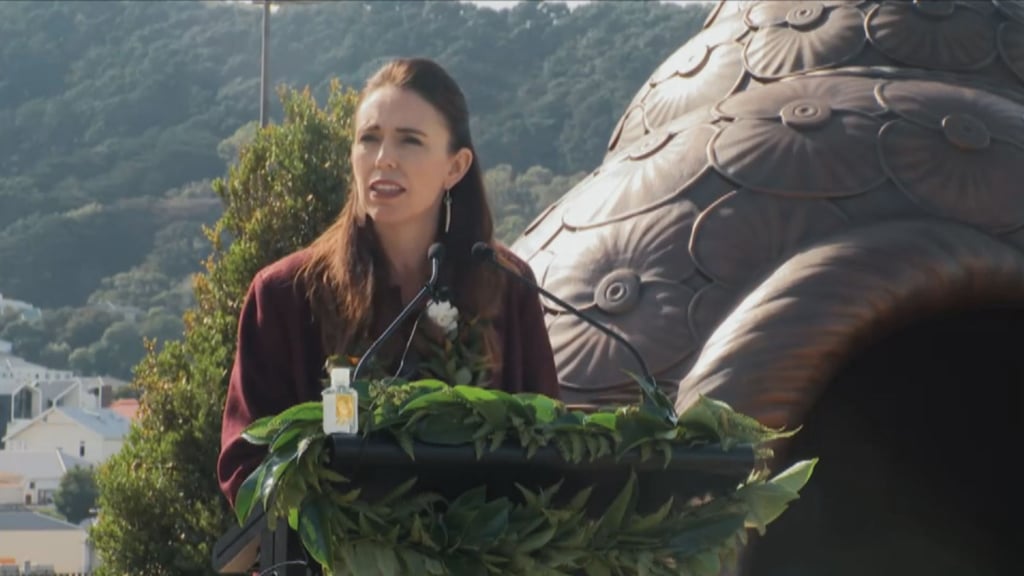 Jacinda Ardern at the Pacific Islands Memorial Wellington