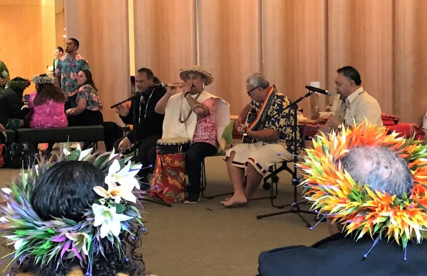Mauke community celebrate Cook Islands Language Week at the Museum. Photo: Supplied