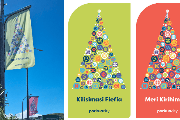 Festive greetings will be on show on flags in 11 Pacific languages in Porirua for the Christmas season