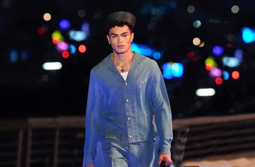Pasifika model takes the runway for Louis Vuitton