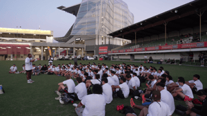 NFL and Rugby combine for drills and skills camp for…