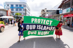 Pacific climate warriors march in Tonga during Pacific Islands Forum…