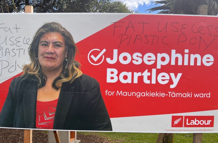 ‘Fat, useless, plastic poly’: Women candidates speak out on hoarding vandalism