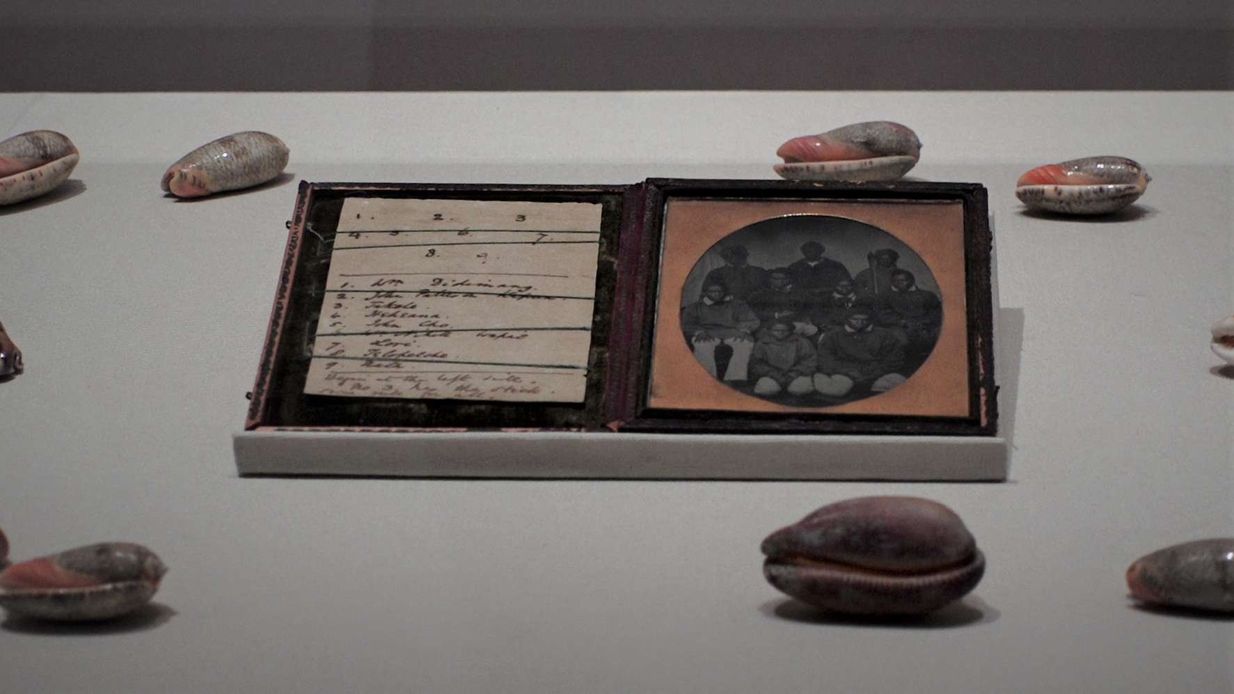 An ambrotype and these small shells are what are left to telll the story of the Melanesian students