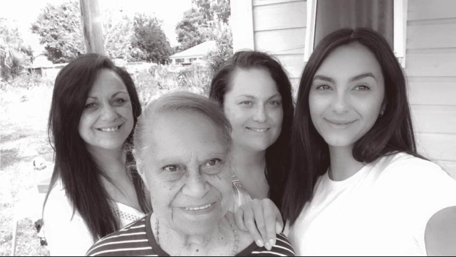Jade Jackson with her Nana, Mum and sister. Photo: Supplied