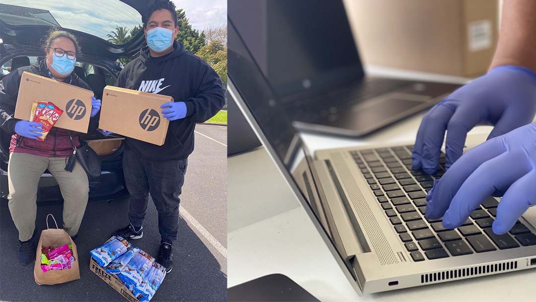 Eteroa Lafaele delivering laptops to Pasifika students in Auckland lockdown