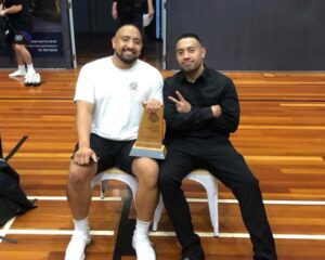 (L -R) While Josiah and Sione may be coaching rivals, Josiah admits they don’t work well together but they do work well for each other. Photo: Supplied