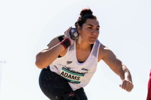 Lisa Adams wins Gold with a best of 14.45m in round two
